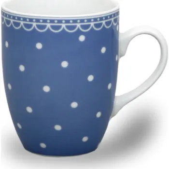 Stolování Eva, porcelánový hrnek, 0,37 l, modré puntíky, Thun 1794