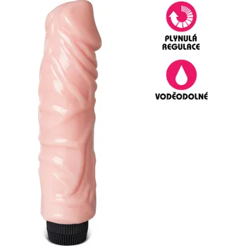 Vibrátor VšeNaSex.cz Gelový vibrační penis Fat Size Flesh Man