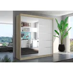 Šatní skříň s posuvnými dveřmi Olivier - 200 cm Barva: dub Sonoma/Bílá