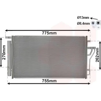Výparník klimatizace Kondenzátor, klimatizace VAN WEZEL 82005279