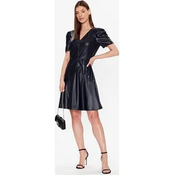 Dámské oblečení DKNY Šaty z imitace kůže DD2K4479 Tmavomodrá Regular Fit 4