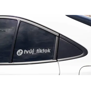 Samolepící dekorace Nálepka Tvůj TikTok Barva: Stříbrná, Velikost: Šířka 55cm