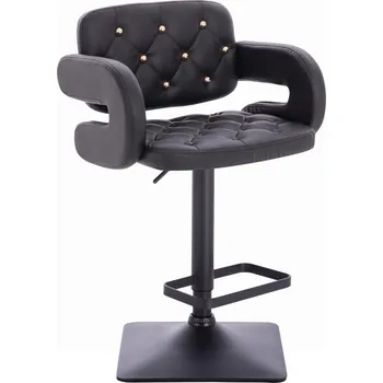 Barová židle Barová židle ekokůže Ardal Gold základna černá - černé