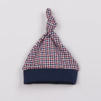 Kojenecká bavlněná čepička New Baby Checkered Modrá 86 (12-18m)