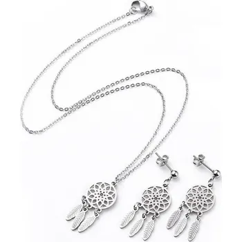 Náhrdelník Náhrdelník + náušnice, nerez. ocel, LAPAČ SNŮ, 1 sada