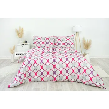 Povlečení Stanex Ložní povlečení bavlněné Elipsy šedé (LS231) ROZMĚR: 140x200 cm + polštář (90x70 cm)