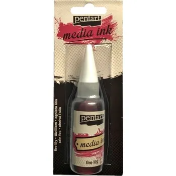 Výtvárné potřeby Media ink PENTART - alkoholový inkoust 20ml - ohnivá lilie