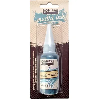 Výtvarná barva Media ink PENTART - alkoholový inkoust 20ml - hrnčířská zelená
