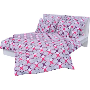 Povlečení Stanex Ložní povlečení krepové Elipsy šedé (LS231) ROZMĚR: 140x200 cm + polštář (90x70 cm)