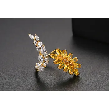 Prsten B-TOP Vintage dámský prstýnek se zirkony Leaf