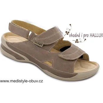 Dámská zdravotní obuv MEDISTYLE LUCY 5L-E24/H HALLUX sandál hnědý, --- - 40