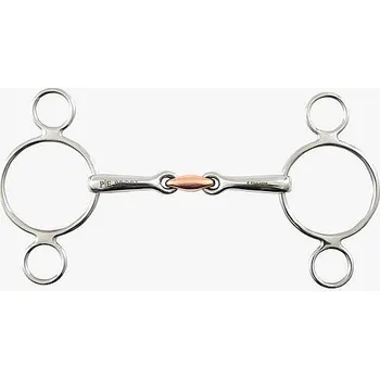 Vybavení pro koně Udidlo sněhulák - 2x lomené Premier Equine nerezové s mědí 14 cm