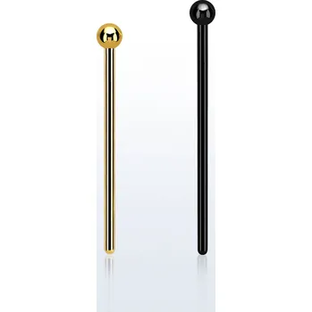 Piercing Piercingate Piercing do nosu PNO00280 - Barva/Motiv: Černá, Délka tyčky: 19 mm, Průměr tyčky: 0,8 mm