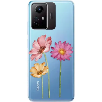 Pouzdro na mobilní telefon Odolné silikonové pouzdro iSaprio - Three Flowers - Xiaomi Redmi Note 12S
