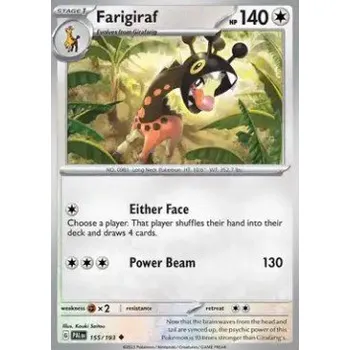 Volný čas Pokémon PAL 155/193 Farigiraf - Paldea Evolved Stav: Near Mint, Verze: NORMAL