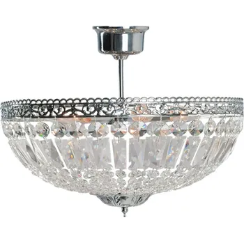 Stříbrno kovový křišťálový stropní lustr Anuschka + doprava zdarma