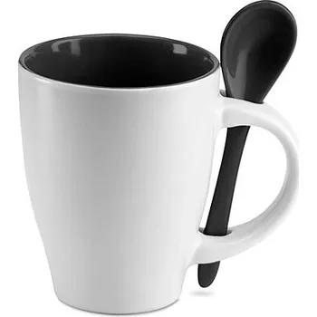 Šálek se lžičkou - Dual, černá