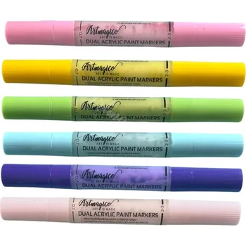 Artmagico Akrylový fix DUAL se dvěma hroty 1 KUS 0,7 - 3mm (Akrylové fixy dual markers, které kombinují 2 velikosti hrotů v jednom peru. Artmagico Akrylový fix DUAL se dvěma hroty 0,7mm + 2-3mm, Cena za 1 kus, na výběr 30 barevných variant.)