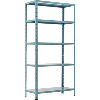 Dílenský regál Policový regál Trestles Limited RP5 1800x900x400, nosnost 350 kg, 5 polic, pastelově tyrkysový RP5NF-40-5-6034