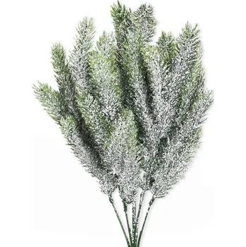 umělá květina Větev zeleň umělá 42cm zasněžená