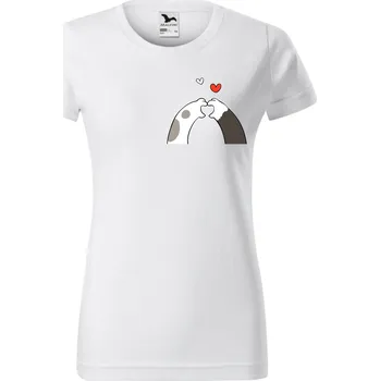 Dámské tričko - Kočičí tlapky srdce Velikost: XL