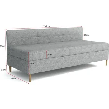 Postel Čalouněná jednolůžková postel, gauč Alfa box spring taštičková pružina pocket Chojmex