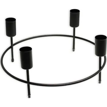 Vánoční dekorace Adventní svícen kov pr.19,7cm černá