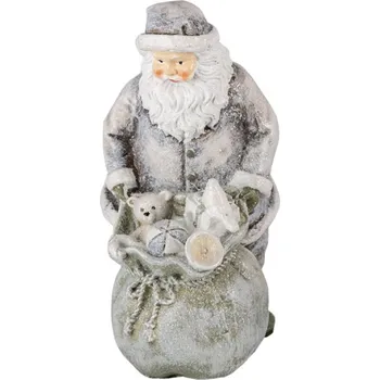 Obraz Vánoční dekorativní soška Santy s pytlem s dárečky – 10x7x13 cm