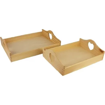 Dóza na potraviny Dřevěný podnos, sada 2, 097044