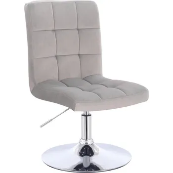 Otočné křeslo Vestland velur na stříbrném talíři - světle šedá