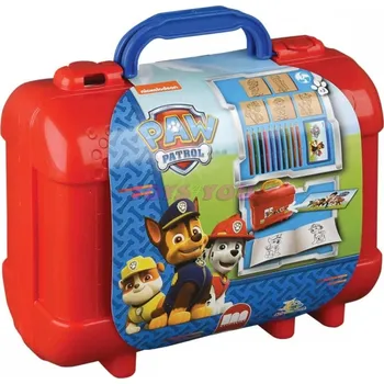 Dětské razítko Kreativní cestovní sada Tlapková patrola s fixami razítky a samolepkami