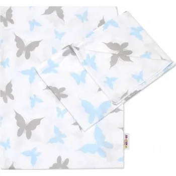 Povlečení Baby Nellys 2-dílné bavlněné povlečení Motýlci - modré 135x100 cm