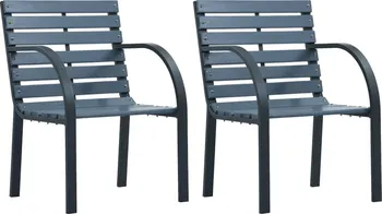 Zahradní dřevěné laťkové židle 61 x 56 x 76 cm 2 ks šedé