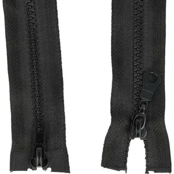 Zip Zip kostěný No 5 dělitelný 2 jezdce / dvoucestný 60 cm bundový, barva Černá