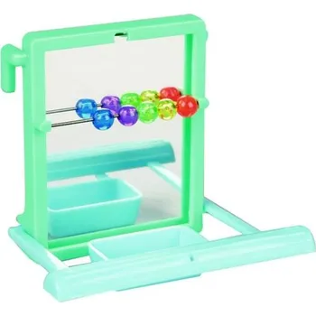 Hračka pro ptáka Hračka pták plast Zrcátko s bidýlkem Flamingo 10 x 7 x 9 cm