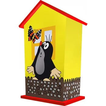 Pokladnička Dřevěná pokladnička domeček Krtek