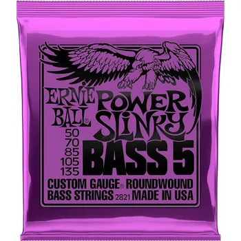 Struna pro kytaru a smyčcový nástroj Ernie Ball 2821 Power Slinky Nickel 050-135 Struny pro 5-strunnou baskytaru