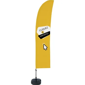 Beach Flag Budget Set Wind velký Click & Collect Yellow French ECO