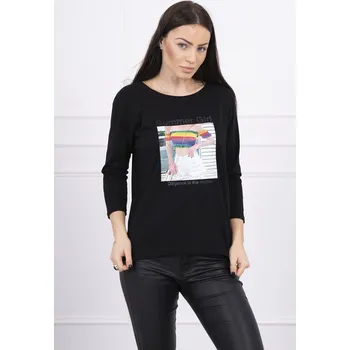 Dámské tričko Kesi Dámské tričko s potiskem Deepika černá Univerzální