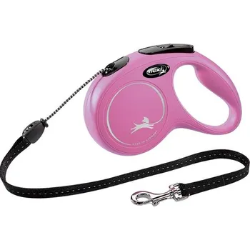 Vodítko pro psa Flexi Classic NEW M lanko 5 m růžové 20 kg
