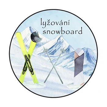 magnetka pro dítě Slon Pamatovák Lyžování / Snowboard
