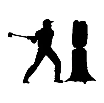 Samolepící dekorace SAMOLEPKA Dřevorubec 005 pravá sekat kmen (01 - černá) NA AUTO, NÁLEPKA, FÓLIE, POLEP, TUNING, VLASTNÍ TEXT, TISK, AUTOSAMOLEPKY.cz, POLEPY, OBRÁZEK, LOGO, SAMOLEPKY