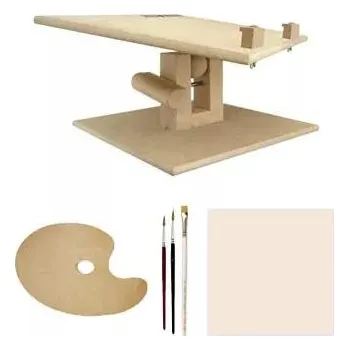Malířský stojan Malířský stojan Uni v setu s plátnem, paletou a štětci (Set C)