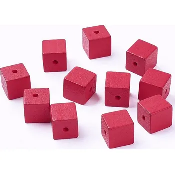 Dětské navlékací korálky Dřevěné korálky kostka č.2 (15x15mm)