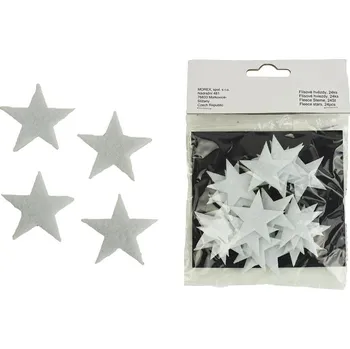 Vánoční dekorace Flísové hvězdy, 24ks X1508/B
