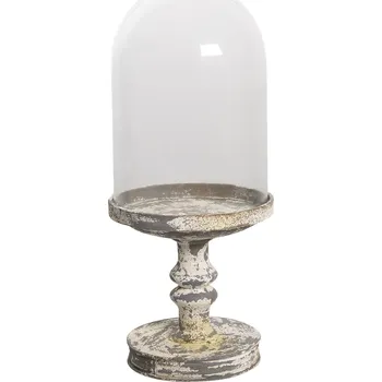 Dekorativní podnos na noze se skleněným krytem - Ø 21*49 cm