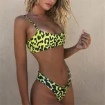 Dvoudílné plavky Bikini zvířecí vzor leopard Barva: Žlutá, Velikost: S
