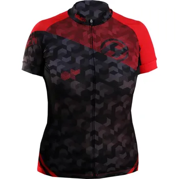 cyklistický dres HAVEN Cyklistický dres s krátkým rukávem - SINGLETRAIL WOMEN - černá/červená S