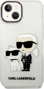 Pouzdro na mobilní telefon Karl Lagerfeld IML Glitter Karl and Choupette pro Apple iPhone 14 Plus čiré