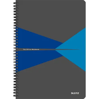 Sešit Blok A4 Leitz Office, kroužková vazba, linkovaný, šedo-modrá